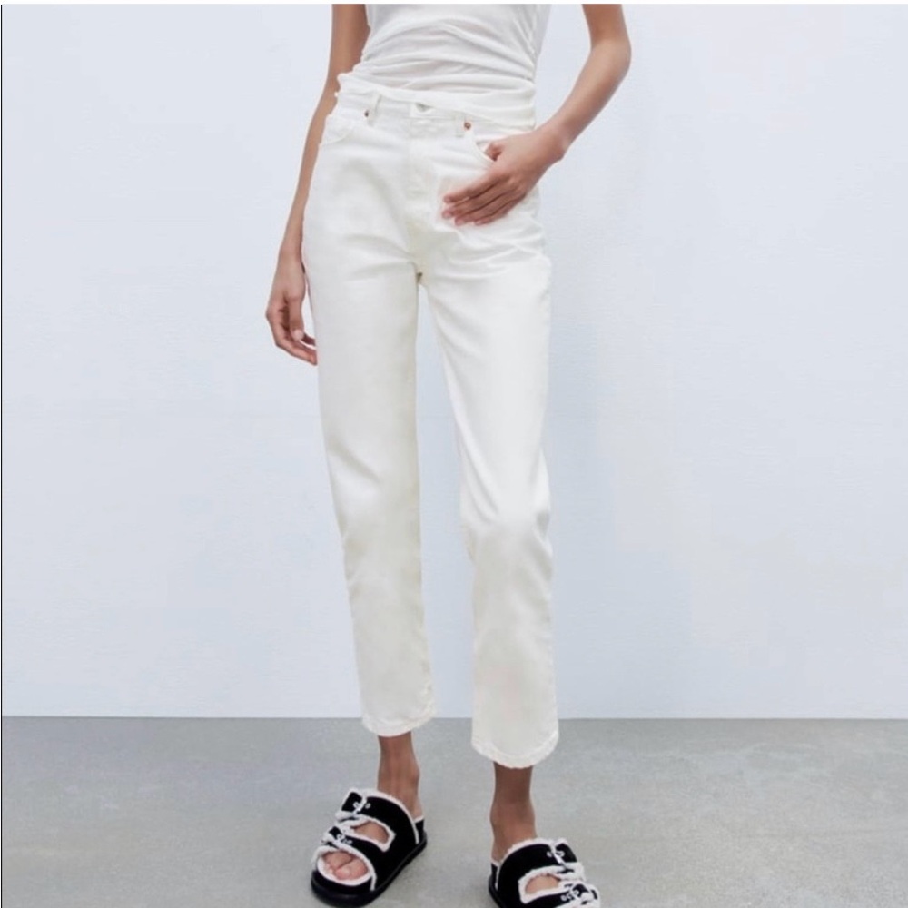 Zara Cream Ankle Jeans